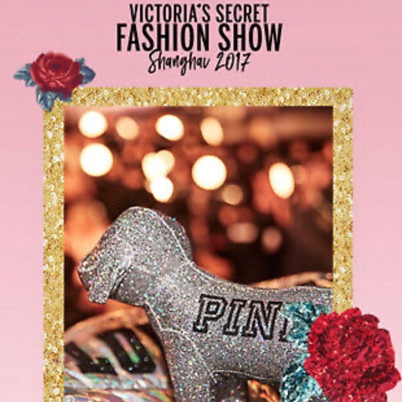 Victoria's Secret PINK Display Stuffed Dog Iridescent Glitter Large - Picture 1 of 5